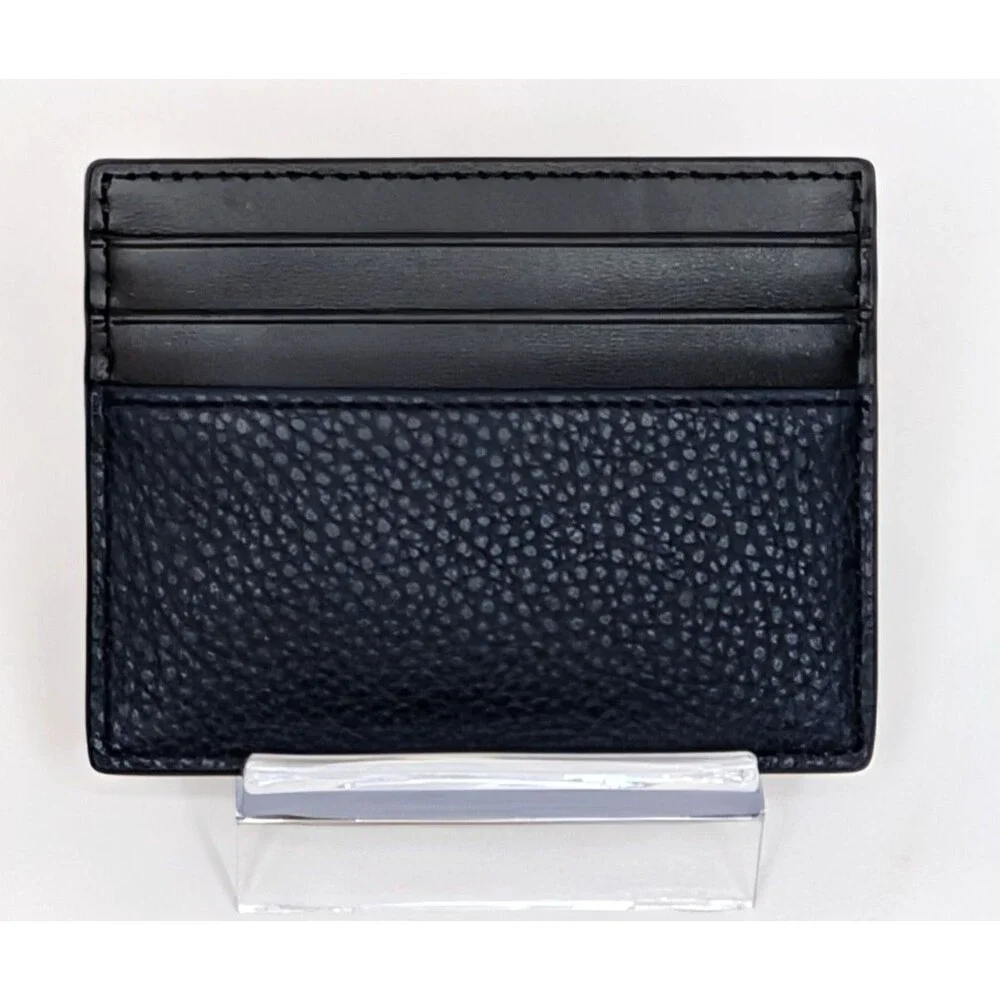 Michael Kors Cooper Tall Leather Card Holder - Navy/Black
